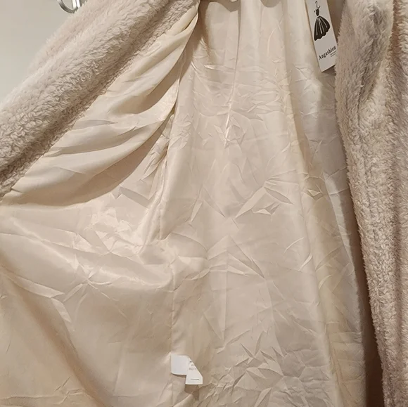 Women's Fuzzy Fleece Lapel Open Front Long Cardigan Coat Faux Fur Warm - Picture 7 of 10